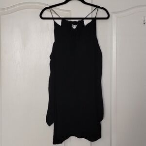 Parker Women's Silk Black Dress Small Lightweight Sheer Spaghetti Straps